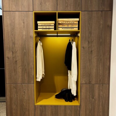 Garderobe C2 AVO Avola L777U Nebraska EIche NB AFP - L395 olivgelb - Sonderpreis: 1.500,-- Euro!